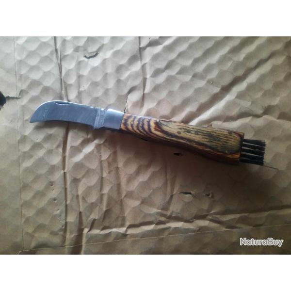 Couteau Lame Damas 128 Couches Manche Bois Tigre Couteau � Champignons Balai Fabrication Artisanale