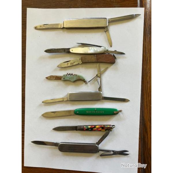 LOT N� 2 DE 8 PETITS COUTEAUX PLIANTS EN L'ETAT ( voir photos )
