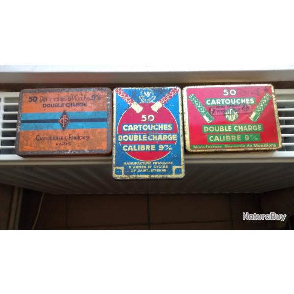 boites mtalliques  vides munition 9mm collectors