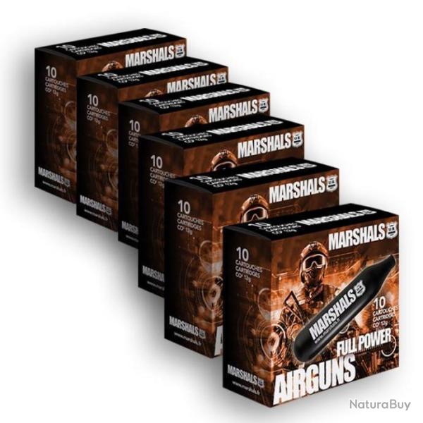 60 sparclettes co2 12g MARSHALS Black Power Pack 6 Box