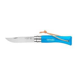 Opinel Baroudeur N-07 BLEU CYAN avec lien cuir