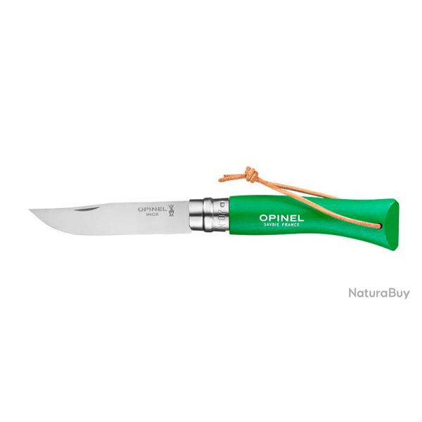 Opinel Baroudeur N-07 VERT PRAIRIE avec lien cuir