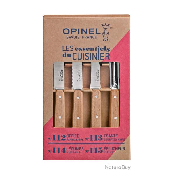 Opinel Coffret Les Essentiels 112-113-114-115 h�tre avec vern