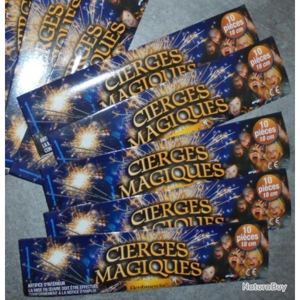 LOT 5 PAQUET de 10 CIERGE MAGIQUE / FEU DE BENGALE F�te Mariage Anniversaire Noel