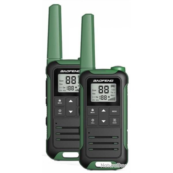 Paire de Talkies-walkies Baofeng F22 PMR446 (vert) - LIVRAISON GRATUITE