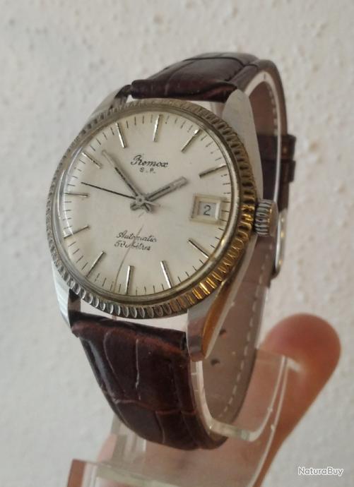 Montre Bracelet Vintage Automatique Romox S-P Avec Dateur - Années 1970, Fabrication Française