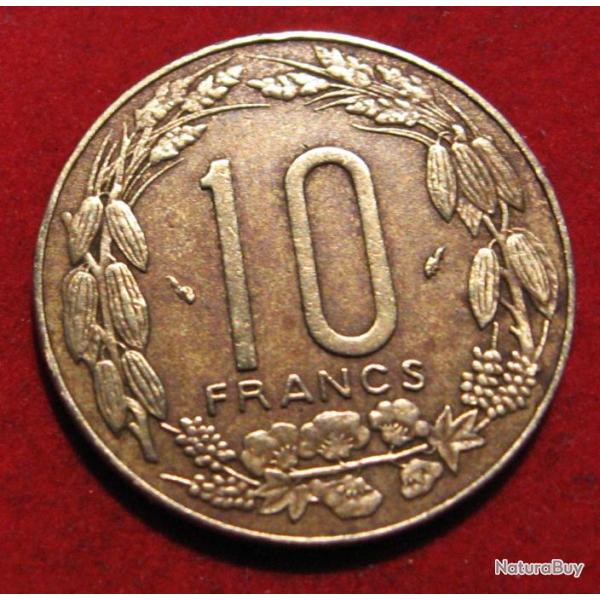 Afrique centrale  piece de 10 francs  1977 ttb