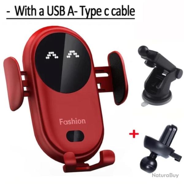 Support de T�l�phone de Voiture Qi Chargeur Sans Fil Capteur Infrarouge Rouge