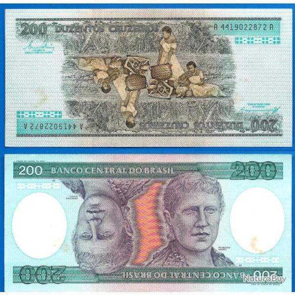 Bresil 200 Cruzeiros 1981 � 1985 Serie A Billet Brasil Brazil Amerique