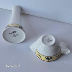 Lot de 2 ustensiles Villeroy et Boch, un pot &agrave; lait ou cr&eacute;mier et un soliflore