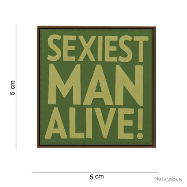 Patch PVC "SEXIEST MAN ALIVE !" vert JTG�