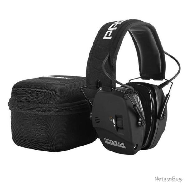 CASQUE ANTI-BRUIT �LECTRONIQUE � R�DUCTION ACTIVE AVEC PRISE JACK + SACOCHE