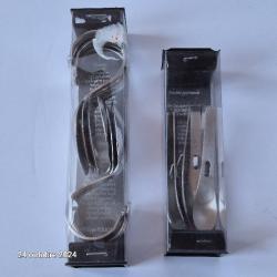 Lot de 6 Cuill&egrave;res roul&eacute;es &agrave; d&eacute;gustation et 6 Cuill&egrave;res &agrave; crochet Atoll - petit mod&egrave;le 90mm, inox