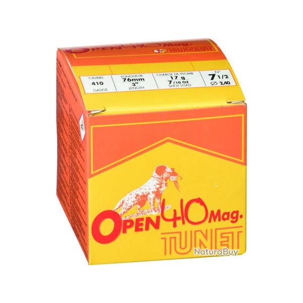 TUNET Cartouches de chasse OPEN 410 SUBSONIQUE par boite de 25 410 76 17g
