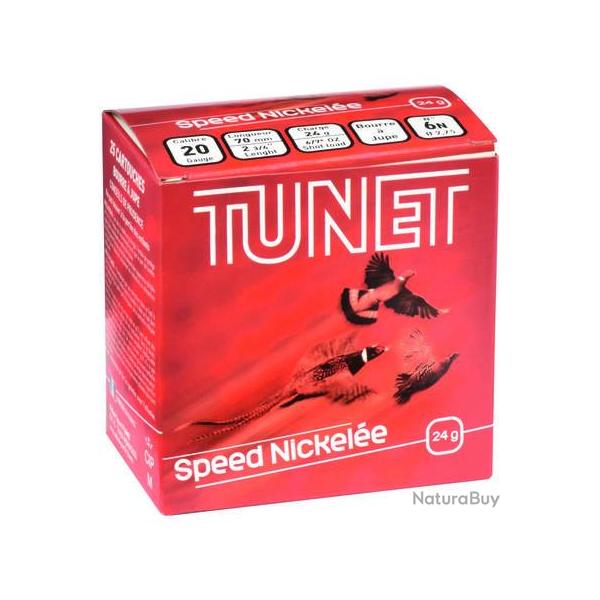 TUNET Cartouches de chasse SPEED NICKELE 24 par boite de 25 20 70 24g