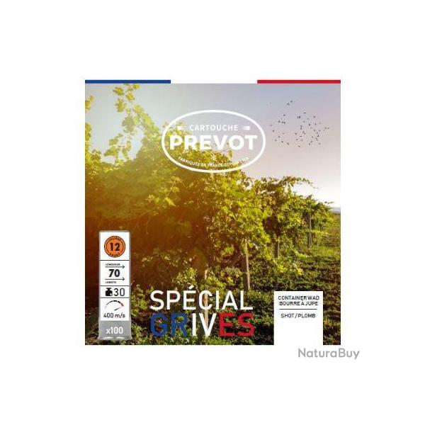 PREVOT Cartouches de chasse Sp�cial grive - par boite de 100  12  / 70  30g - 7.5