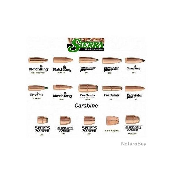 SIERRA Ogive 1370 - smp varminter - 5,6 mm- ,224 - 63gr 4,1g x100  0.224   63Gr