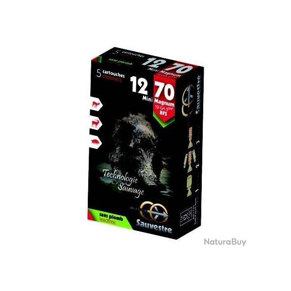 SAUVESTRE Cartouches de chasse Fl�che mini-mag sans plomb - par boite de 5  12  / 70  20.6g