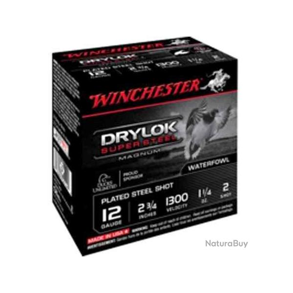 WINCHESTER Cartouches de chasse Drylok acier par boite de 25 12 70 35g