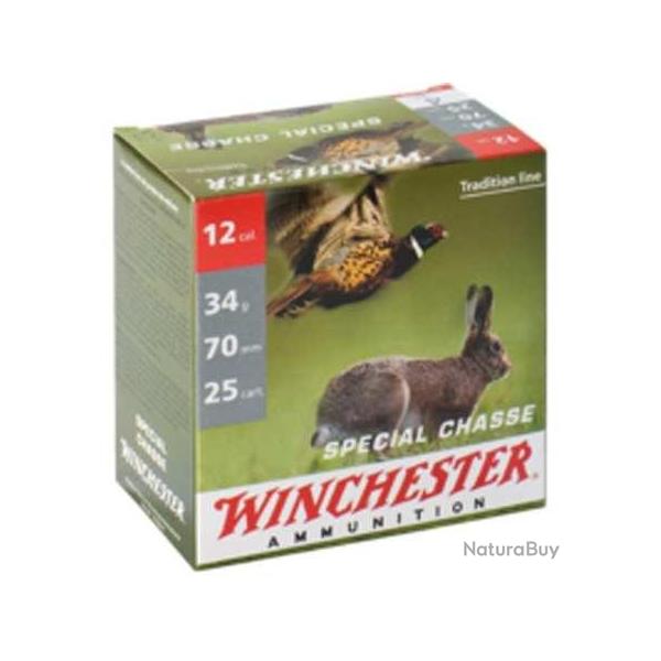 WINCHESTER Cartouches de chasse Sp�cial chasse nickel� par boite de 25 12 70 34g