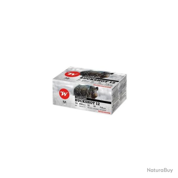 WINCHESTER Cartouches de chasse Buckshot chevrotines - par boite de 10  12  / 70  - 12 Grains