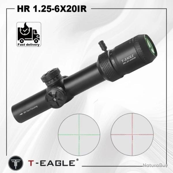 T-Eagle Lunette De Vis�e HR 1.25-6X20 IR 11mm Bas Paiement en 3 ou 4 fois -