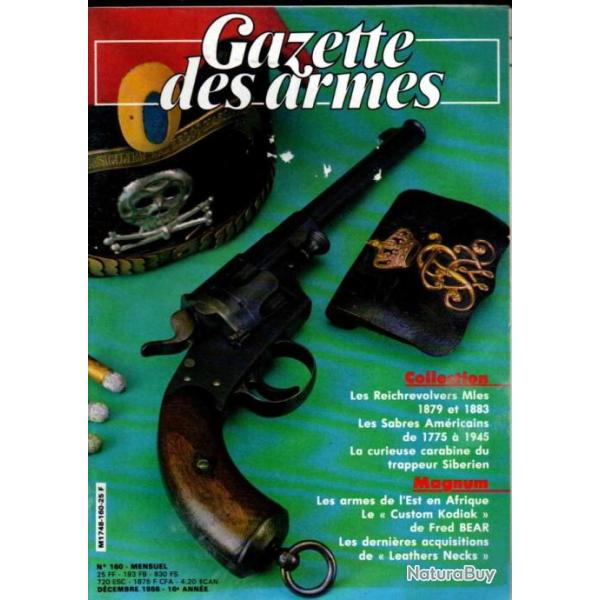 gazette des armes 160 , reichrevolvers 1879 et 1883, sabres amricains de 1775  1945, muse de la