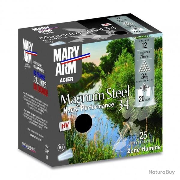 Cartouches MARY ARM Magnum steel 34 - Cal: 12/76 - 34gr - BJ - x25 CAL 12 4