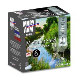Cartouches MARY ARM Magnum steel 34 - Cal 12/76 34gr N&deg;6 BJ X 25 CAL 12 6