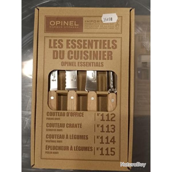 ENSEMBLE DE 3 COUTEAUX inox D OFFICE   +  EPLUCHEUR OPINEL  port inclus ref:opi04