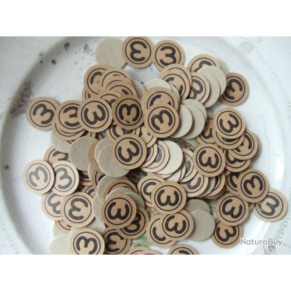 Lot de cartons de fermeture 100 ou 500 en calibre 12, n� 3 beige.