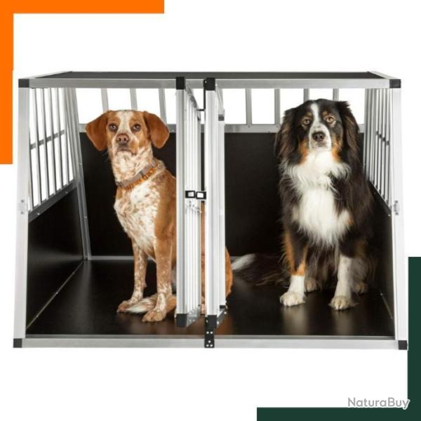 Cage pour 2 chiens avec 2 portes - Pour coffres de voiture/SUV - 104 x 90,5 x 69 cm - Renforc�e
