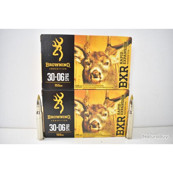 2 Boites de Balles Browning BXR Calibre 30-06