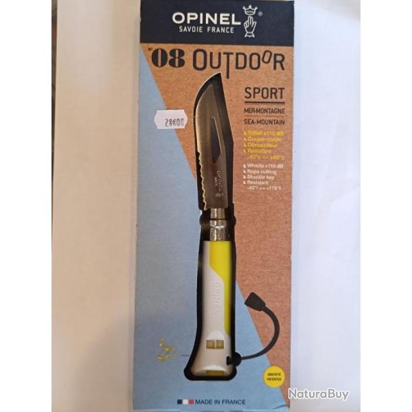COUTEAU OPINEL num�ro8 OUTDOOR SPORT MER ET MONTAGNE port inclus ref:opi015