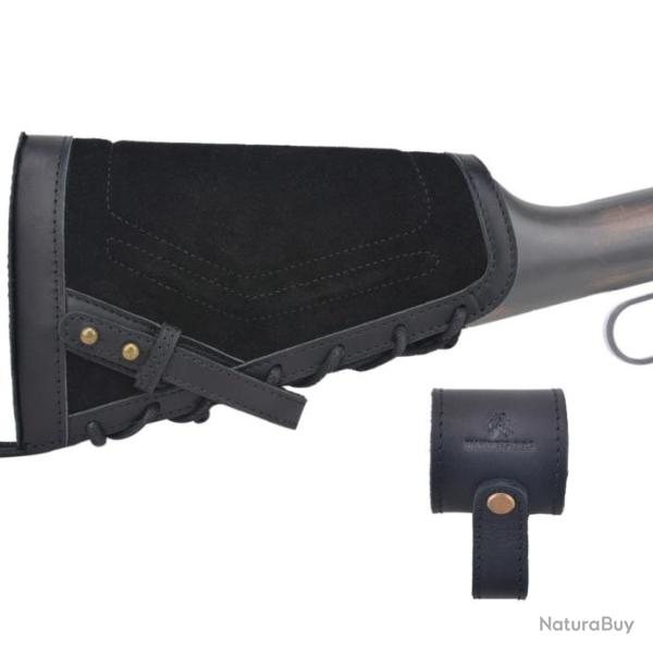 WAYNE'S DOG-Support de joue ambidextre en cuir sans per�age NOIR LIVRAISON GRATUITE