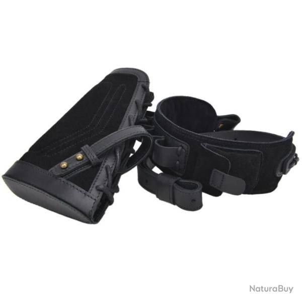 WAYNE'S DOG-�charpe de fusil de chasse en cuir durable avec crosse NOIR 16GA