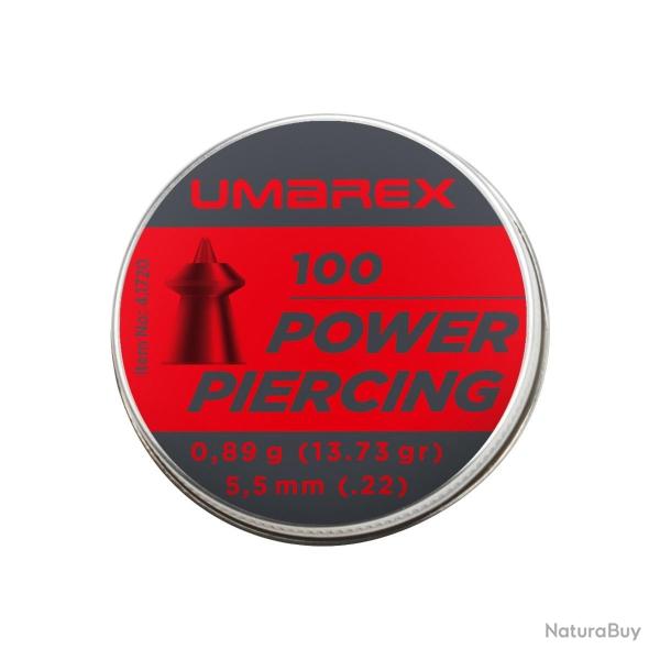 PLOMB POWER PIERCING UMAREX TETE POINTUE CAL 5.5 MM 0.89G X100