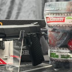 Pack pr&ecirc;t a tirer + LASER PISTOLET BROWNING 1911 HME BBS 6MM SPRING