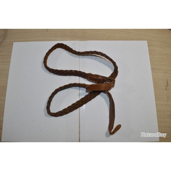 Sangle / bretelle pour ancien fusil de chasse en cuir tress�  (19)