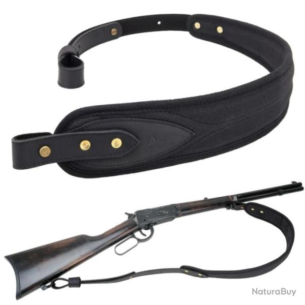 Sangle de chasse en cuir rembourr� souple NOIR LIVRAISON GRATUITE !!
