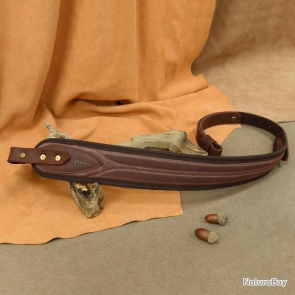 Sangle de fusil de chasse en cuir r�glable Avec 2 attaches MARRON LIVRAISON GRATUITE !!