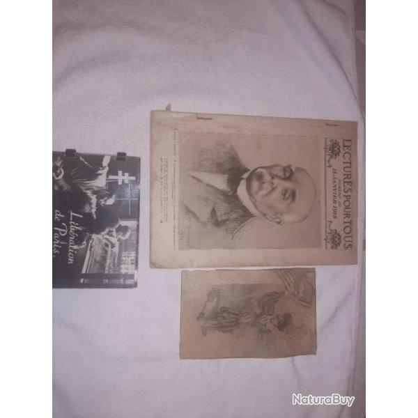 Livre Lecture Pour Tous et livret 12 cartes postales Lib�ration de Paris