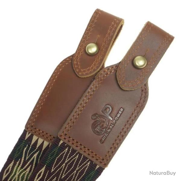 Ceinture en cuir et coton r�glable pour fusil de chasse max-119cm 1 attache