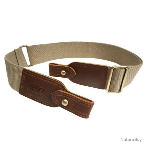 Ceinture en cuir et coton r�glable BEIGE max-119cm 1 attache