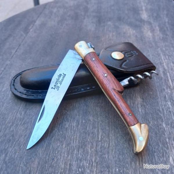 Joli Couteau LAGUIOLE R.DAVID 2 Pi�ces Manche en Bois �tui en cuir