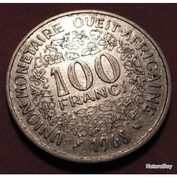 Afrique de l'ouest  piece de 100 francs 1968  union monetaire