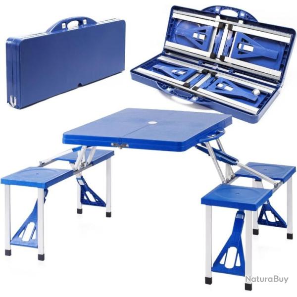 Kit Table de camping pliante,1330 x 845 x 670 mm, avec 4 si�ges solidaires, table portable ext�rieur