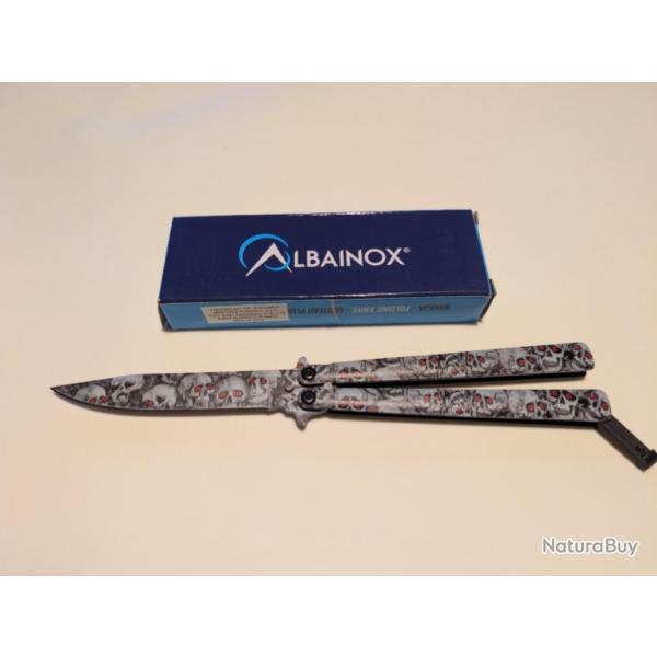 Couteau papillon t�te de mort Albainox neuf