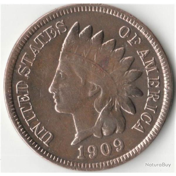 INDIEN D'AM�RIQUE Indian Head one pence le PENNY de l�gende western et cow boy Rare 1909