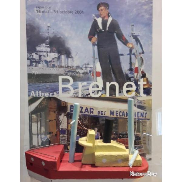 Bateau de p�che  artisanal  FOLK ART  en Bois  intact